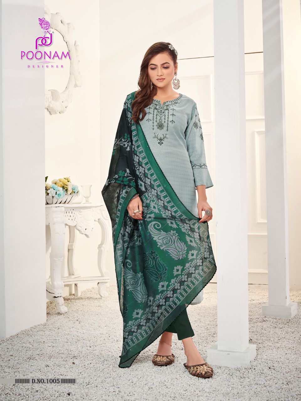 Poonam Maharani Fancy Exclusive Festive Wear Rayon Kurti Pant With Dupatta Collection